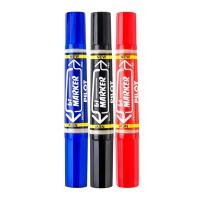 ไพลอต ปากกาเคมี 2หัว รุ่น NEW BI-MR (MC3) แพ็ค 3 คละสี