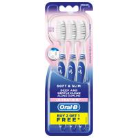 ราคา ออรัลบีแปรงสีฟันซอฟท์แอนด์สลิม แพค 3 Oral B Soft&Slim Toothbrush Pack 3 (4987176031884)