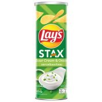 ราคา เลย์สแตคส์มันฝรั่งทอดกรอบรสซาวครีมและหัวหอม 100กรัม Lays Stax Potato Chips Sour Cream and Onion 100g. (8850718804573)