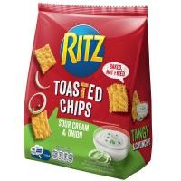 ราคา ริทซ์โทสเต็ดชิปส์ขนมอบกรอบรสซาวร์ครีมและหัวหอม 229กรัม Ritz Toasted Chips Sour Cream and Onion 229g. (8934680114271)