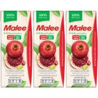 ราคา มาลีน้ำทับทิมผสมน้ำผลไม้รวม100เปอร์เซ็นต์ 200มล. แพค 3 Malee Pomegranate Juice Mixed Fruit Juice 100percent 200ml. Pack 3 (8853333017892)