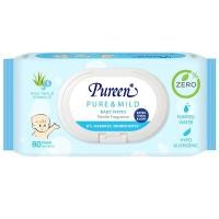 ราคา เพียวรีนแผ่นทำความสะอาด 80ชิ้น Pureen Baby Wipes 80pcs. (8850848009794)