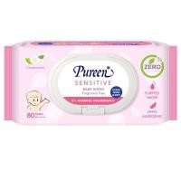 ราคา เพียวรีนผ้าเช็คทำความสะอาดสูตรเซนส์ซีทีฟ 80แผ่น Pureen Baby Wipes Sensitive 80sheets (8850848011162)