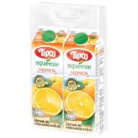 ราคา ทิปโก้สควีซน้ำส้มวาเลนเซียพาสเจอร์ไรส์ 1ลิตร แพค 2 Tipco Squeeze Pasteurized Valencia Orange Juice 1ltr. Pack 2 (8851013793241)