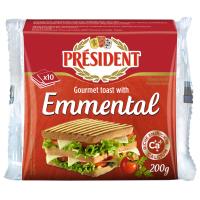 ราคา เพรสซิเด้นท์เอมเมนทอลชีสสไลด์ 200กรัม President Emmental Cheese Slices 200g. (3228020490343)