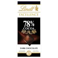 ราคา ลินด์ช็อกโกแลตเอ็กเซอร์เล็นซ์ดาร์ก78เปอร์เซนต์ 100กรัม Lindt Excellence Dark Chocolate 78Percent 100g. (3046920010047)