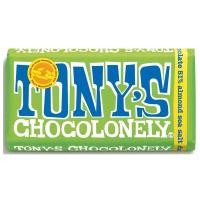 ราคา โทนีส์ช็อกโกโลนลี่ดาร์กอัลมอนด์ซีซอลท์ช็อกโกแลต 180กรัม Tony Chocolonely Dark Almond Sea Salt Chocolate 180g. (8717677339877)