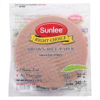 ราคา ซันลีแผ่นแป้งข้าวกล้องเวียดนามกลม 340กรัม Sunlee Brown Rice Paper 340g. (761934411880)