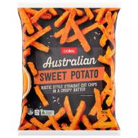 ราคา โคลส์ออสเตรเลี่ยนสวีทโปเตโต้ชิพส์แช่แข็ง 750กรัม Coles Frozen Australian Sweet Potato Chips 750g. (9310645357898)