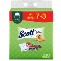 ราคา สก๊อตต์เอ็กซ์ตร้ากระดาษชำระหนา2ชั้นรุ่นแผ่นดึง 150แผ่น แพค 7 เพิ่ม 3 Scott Extra Toilet Tissue 2ply Interfold 150sheets Pack 7 Add 3 (8888336044835)