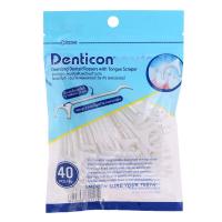 ราคา เดนติคอลไหมขัดฟันแบบมีด้ามจับ 40ชิ้น Denticon Dental Floss Picks 40pcs. (8857122808098)