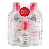 ราคา ไบโอเดอร์มาเซ็นซิบิโอเอชทูโอทริปเปิลเซ็ต Bioderma Sensibio H2O Triple Set (8859362001109)