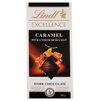 ราคา ลินด์ช็อกโกแลตผสมเกล็ดคาราเมลและเกลือทะเล 100กรัม Lindt Dark Caramel Sea Salt Chocolate 100g. (3046920027281)