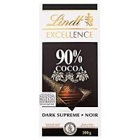 ราคา ลินด์เอ็กเซอร์แลนด์ดาร์กช็อกโกแลต 100กรัม Lindt Excellence Dark 90Percen Cocoa Chocolate 100g. (3046920029759)
