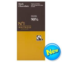 ราคา เวทโทรสดาร์กช็อกโกแลตโกโก้โซลิด90เปอร์เซ็นต์ 100กรัม Waitrose Dark Chocolate Cocoa Solids 90percent 100g. (5000169566558)