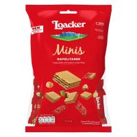 ราคา ล็อกเกอร์มินิเฮเซลนัทเวเฟอร์ 80กรัม Loacker Minis Napolitaner Wafer 80g. (8000380156122)