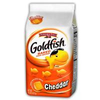ราคา เปปเปอร์ริดจ์ฟาร์มโกลด์ฟิชเชดดาเบคแครกเกอร์รสเชดดาชีสรูปปลา 187กรัม Pepperidge Farm Goldfish Cheddar Cheese Baked Snack Crackers 187g. (14100085218)