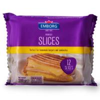 ราคา เอ็มบอร์คเพอร์เฟคเบอร์เกอร์และแซนวิชชีส12สไลด์ 200กรัม Emborg Perfect Burger and Sandwich Cheese 12 Slices 200g. (5704025033047)