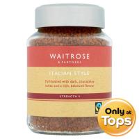 ราคา เวทโทรสโรสท์ฟรีซดรายกาแฟสำเร็จรูปชนิดผง 100กรัม Waitrose Italian Roast Freeze Dried Coffee 100g. (5000169170069)
