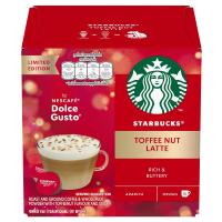 ราคา สตาร์บัคส์ทอฟฟี่นัทลาเต้ 12แคปซูล 127.8กรัม Starbucks Dolce Gusto Roast Ground Coffee Toffee Nut Latte 12Capsules 127.8g. (7613037534009)