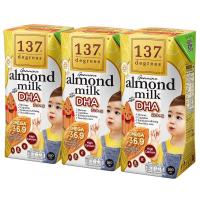 ราคา 137ดีกรีนมอัลมอนด์สูตรดีเอชเอผสมเมล็ดทานตะวัน 180มล.แพค 3 137 Degrees Almond Milk with DHA 180ml. Pack 3 (8859636810673)