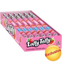 ราคา ราฟตี้ทาฟฟี้แคนดี้ลูกอมเคี้ยวหนึบกลิ่นสตอเบอรี่ 23กรัม แพค 24 Laffy Taffy Rope Strawberry 23g. Pack 24 (79200669034)