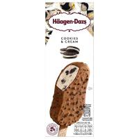 ราคา ฮาเก้นดาสไอศกรีมชนิดแท่งรสนมผสมคุกกี้แอนด์ครีมเคลือบช็อกโกแลต 69กรัม Haagen Dazs Cookie and Cream 69g. (3415587409189)