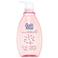ราคา เบบี้มายด์ครีมอาบน้ำและสระผมอัลตร้ามายด์ไวท์ซากุระ 380มล. Babi Mild Ultra Mild White Sakura Head and Body Bath 380ml. (8851123710084)