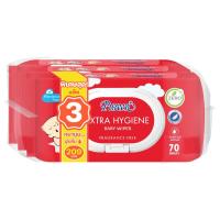 ราคา เพียวรีนผ้าเช็ดทำความสะอาดสำหรับเด็กไฮจีน 70แผ่น แพค 3 Pureen Baby Wipes Hygiene 70pcs Pack 3 (8850848012763)