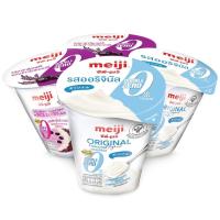 ราคา เมจิโยเกิร์ตไม่มีไขมันรสออรินัลและไรซ์เบอร์รี่ 135กรัม แพค 4 Meiji Yoghurt Non Fat Original & Rice Berry 135g. Pack 4 (8850329381838)