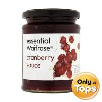 ราคา เวทโทรสเอสเซนเชี่ยลซอสสำหรับราดอาหารรสแครนเบอร์รี่ 305กรัม Waitrose Essential Cranberry Sauce 305g. (5000169063996)