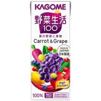 ราคา คาโกเมะน้ำผักผลไม้รวมผสมน้ำแครอทและองุ่น100เปอร์เซ็นต์ 200มล. Kagome Mix Vegetable and Fruit Juice with Carrot and Grape 100percent 200ml. (4901306006962)