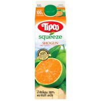 ราคา ทิปโก้สควีซน้ำส้มโชกุนพาสเจอร์ไรส์ 1ลิตร Tipco Squeeze Pasteurized Shogun Orange Juice 1ltr. (8851013791292)