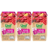 ราคา ยูนิฟน้ำผักผลไม้รวมผสมมิกซ์เบอร์รี่ 100เปอร์เซ็นต์ 200มล.แพค 3 Unif Veggie Mixed Berry 100percent 200ml. Pack 3 (8850388540078)