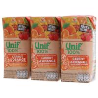 ราคา ยูนิฟแครอทส้ม100เปอร์เซ็นต์ 200มล. แพค 3 Unif Carrot Orange 100percent 200ml.Pack3 (8850388523033)