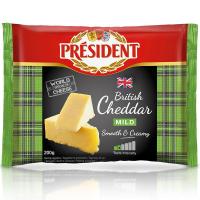 ราคา เพรสซิเด้นท์มายด์ไวท์เชดด้าชีสก้อน 200กรัม President Mild Cheddar Cheese Block 200g. (5017838821610)