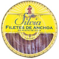 ราคา ซิลเวียปลาแอนโชวีในน้ำมันเมล็ดดอกทานตะวันแช่เย็น 180กรัม Silvia Anchovy Fillets in Sunflower Oil 180g. (8410210150105)