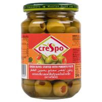 ราคา เกรสโปมะกอกเขียวไส้พริกแดง 354กรัม Crespo Green Olives Pimento 354g. (3076820005201)