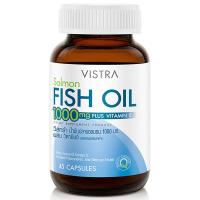 ราคา วิสทร้าน้ำมันปลาแซลมอน1000มก. ผสมวิตามินอี 45แคปซูล Vistra Salmon Fish Oil 1000mg. Plus Vitamin E 45capsules (8851515602935)
