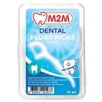 ราคา เอ็มทูเอ็มไม้จิ้มฟันไหมขัดฟัน 50ชิ้น M2M Dental Floss Picks 50pcs. (8853474091973)
