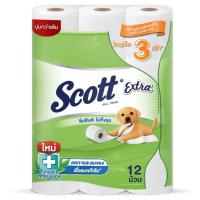 ราคา สก็อตต์เอ็กซ์ตร้ากระดาษชำระความยาวสุดพิเศษ 12ม้วน Scott Extra Roll Tissue Super Jumbo 12rolls (8850039204038)