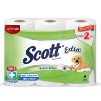 ราคา สก็อตต์เอ็กซ์ตร้าดับเบิ้ลโรลกระดาษชำระแพค 6ม้วน Scott Extra Toilet Tissue Double Roll Pack 6rolls (8850039204007)