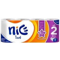 ราคา ไนซ์เมก้าโรลกระดาษชำระความหนา 2ชั้นแพค 6ม้วน Nice Mega Roll Toilet Tissue 2Ply Pack 6Roll (8859411300825)