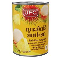 ราคา ยูเอฟซีเงาะสอดไส้สับปะรดในน้ำเชื่อม 565กรัม UFC Rambutan Stuffed with Pineapple In Syrup 565g. (8850025123619)