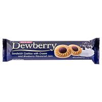 ราคา ดิวเบอร์รีคุกกี้ครีมแยมบลูเบอรี 105กรัม Dewberry Sandwich Cookie Blueberry 105g. (8850309202276)