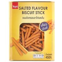 ราคา ท็อปส์ขนมปังกรอบขาไก่รสเค็ม 450กรัม Tops Brand Salted Chicken Stick 450g. (8853474062638)