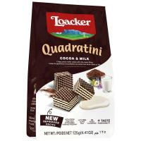 ราคา ล็อคเกอร์ควอดราตินีเวเฟอร์รสโกโก้สอดไส้ครีมนม 125กรัม Loacker Quadratini Cocoa and Milk Wafer 125g. (8000380180783)