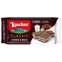 ราคา ล็อคเกอร์เวเฟอร์รสโกโก้สอดไส้ครีมนม 45กรัม Loacker Cocoa Milk Wafer 45g. (80001539)