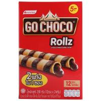 ราคา โกช็อกโก้โรลเวเฟอร์สติ๊กสอดไส้ครีมช็อกโกแลต 288กรัม Go Choco Rollz Choco Filled Wafer Stick 288g. (8996001353424)