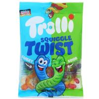 ราคา ทรอลลี่สควิกเกิ้ลทวิสต์กัมมี่กลิ่นผลไม้รวม 80กรัม Trolli Squiggles Twist Gummy 80g. (6925425478736)